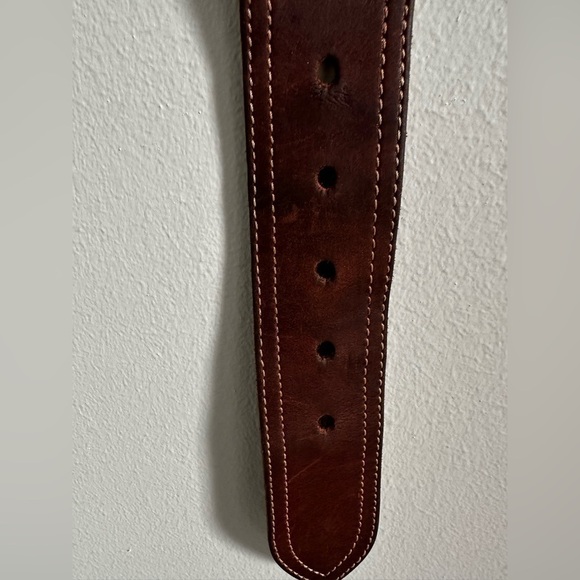 Joan & David Belt Rustic Cowgirl Durable Brown Brass Tone hardware Small 26-28 - Picture 7 of 13
